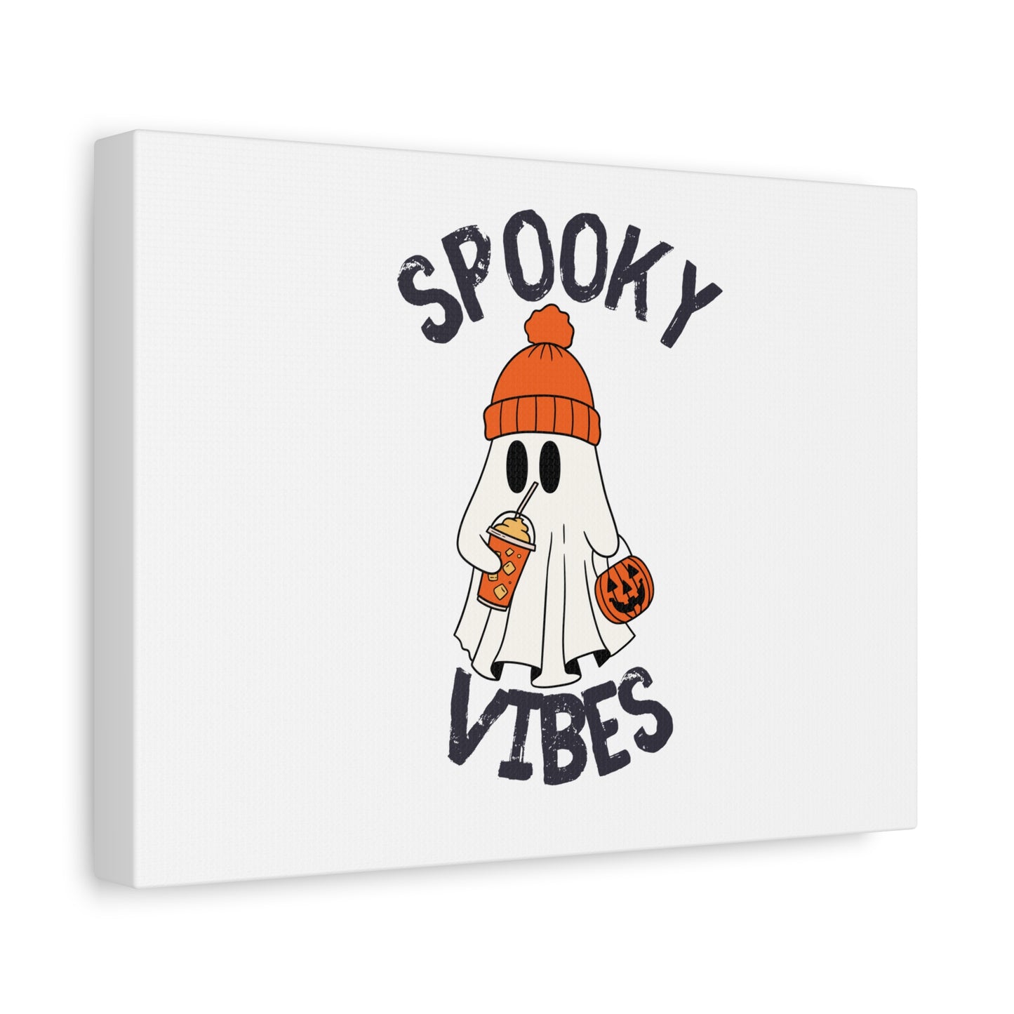 Spooky Vibes Canvas Art, Halloween Wall Decor, Ghost Artwork, Fall Home Decoration, Autumn Themed Gift