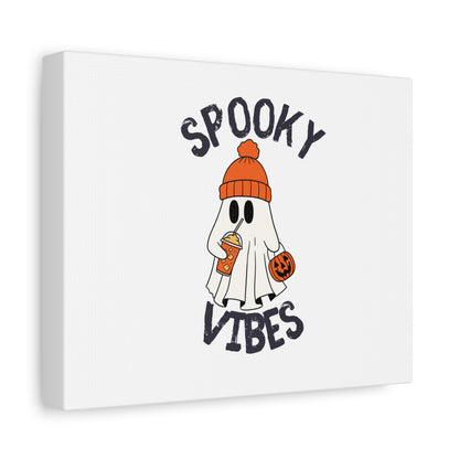 Spooky Vibes Canvas Art, Halloween Wall Decor, Ghost Artwork, Fall Home Decoration, Autumn Themed Gift