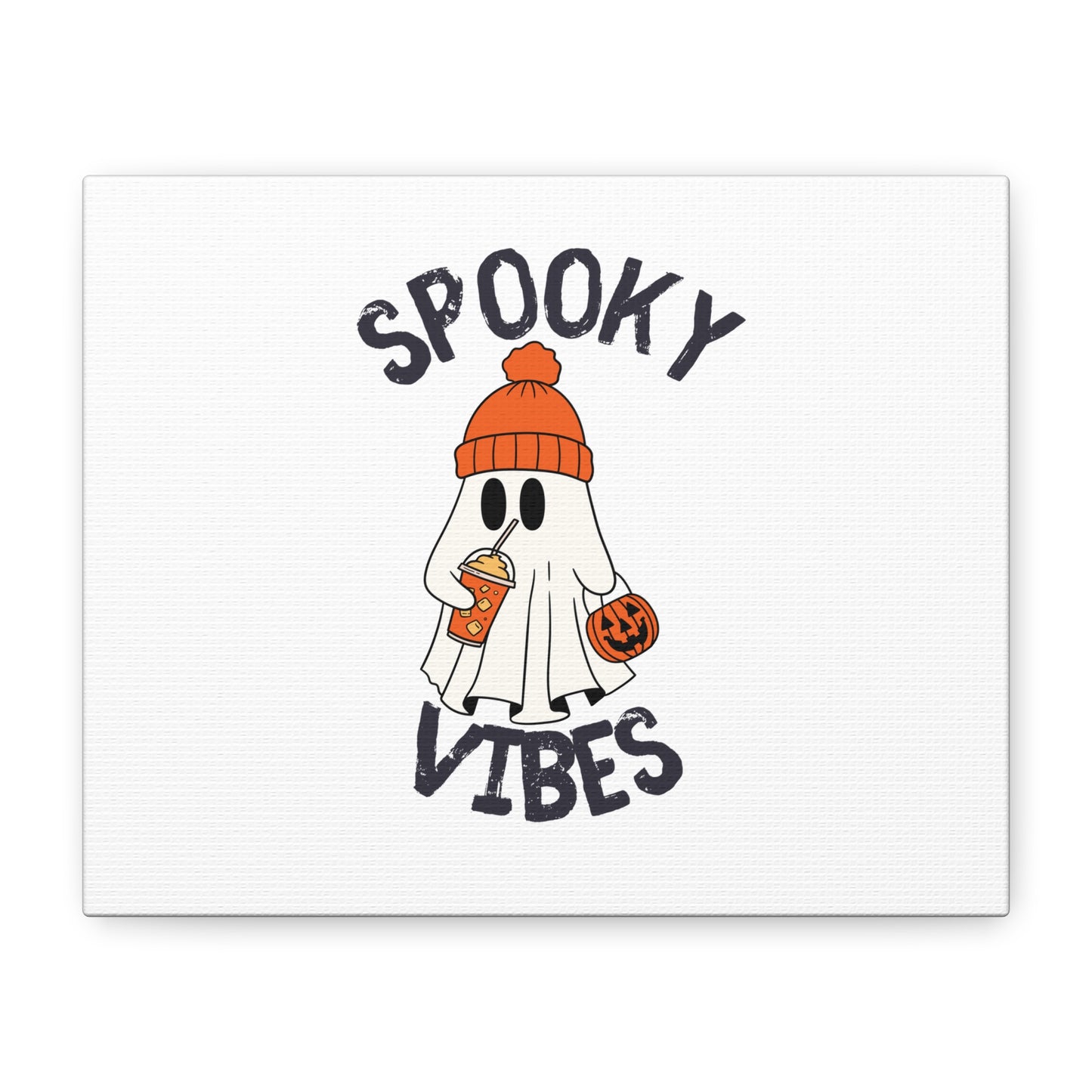 Spooky Vibes Canvas Art, Halloween Wall Decor, Ghost Artwork, Fall Home Decoration, Autumn Themed Gift